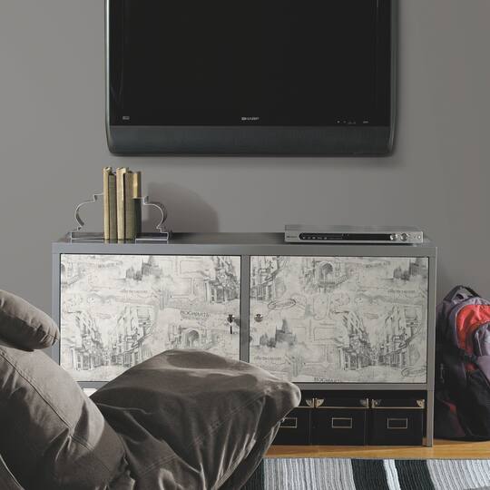 RoomMates Taupe Harry Potter Map Peel & Stick Wallpaper